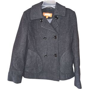 Unlisted Wool Blend Small Gray Double Breasted Pea Coat womens Business